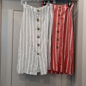 Two button front skirts